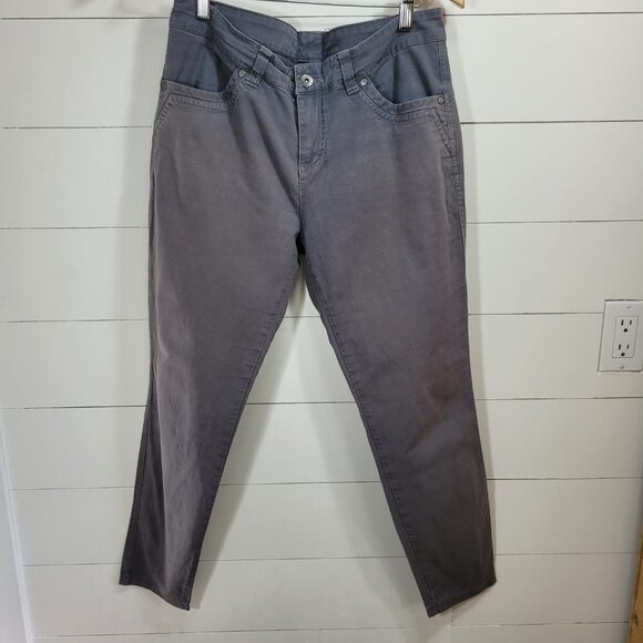 KUHL Pants Women's sz 8S Dark Grey Hiking Crop Mid Rise Tapered Leg Pants - Picture 2 of 9